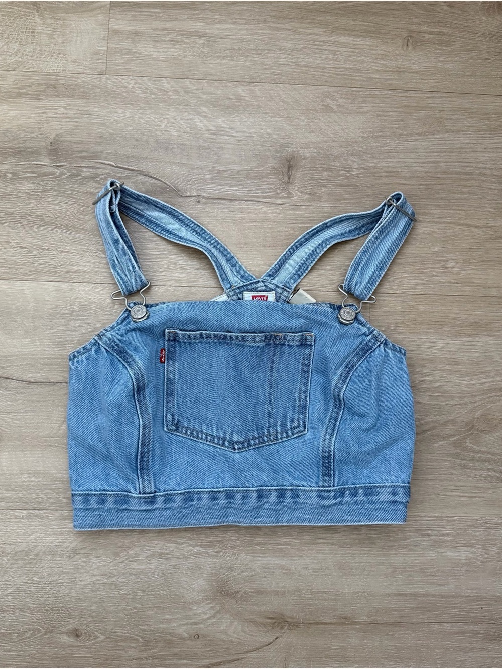 Levi's Shellsea Denim Overall Crop Top in light blue